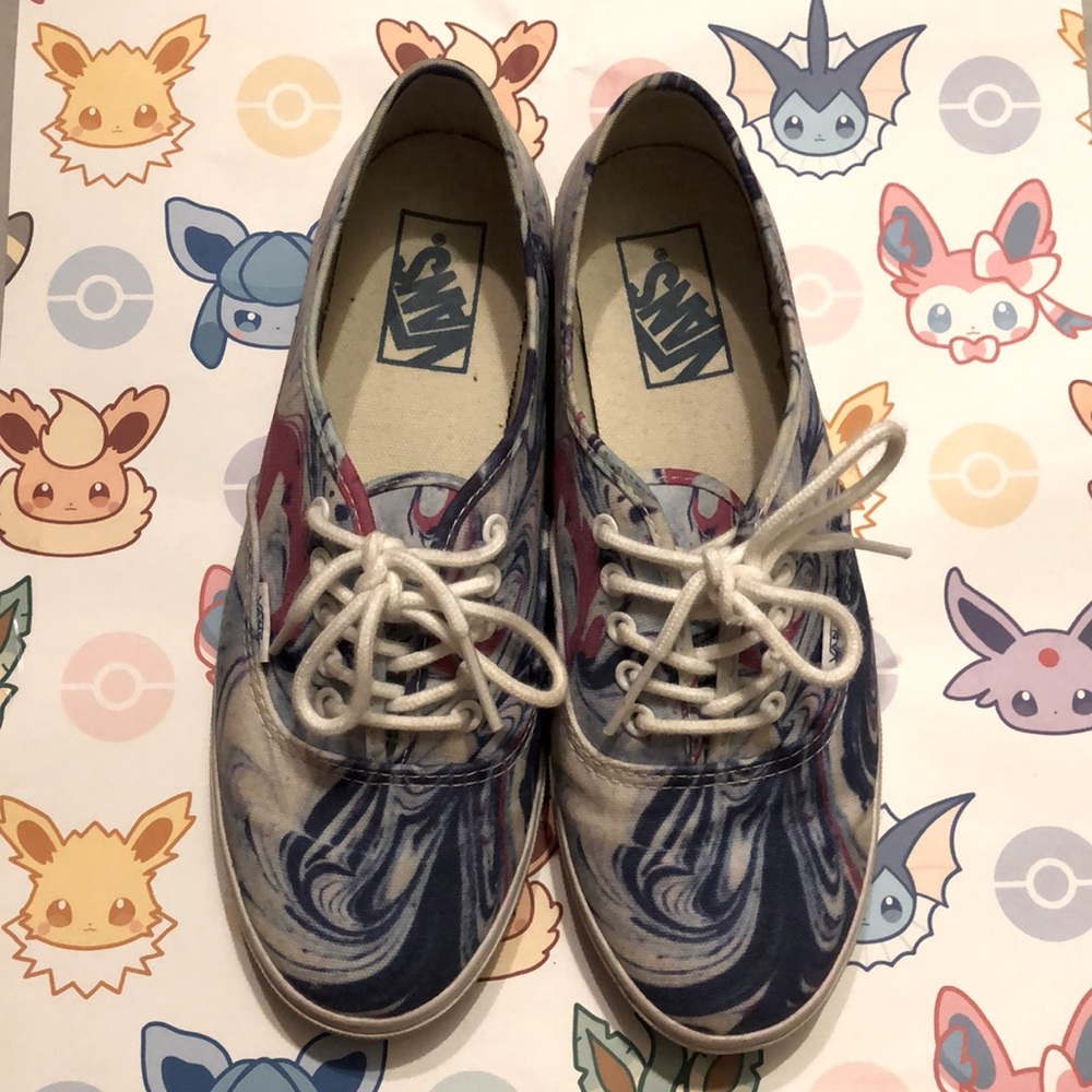 Blue and Pink Tye-Dye Vans